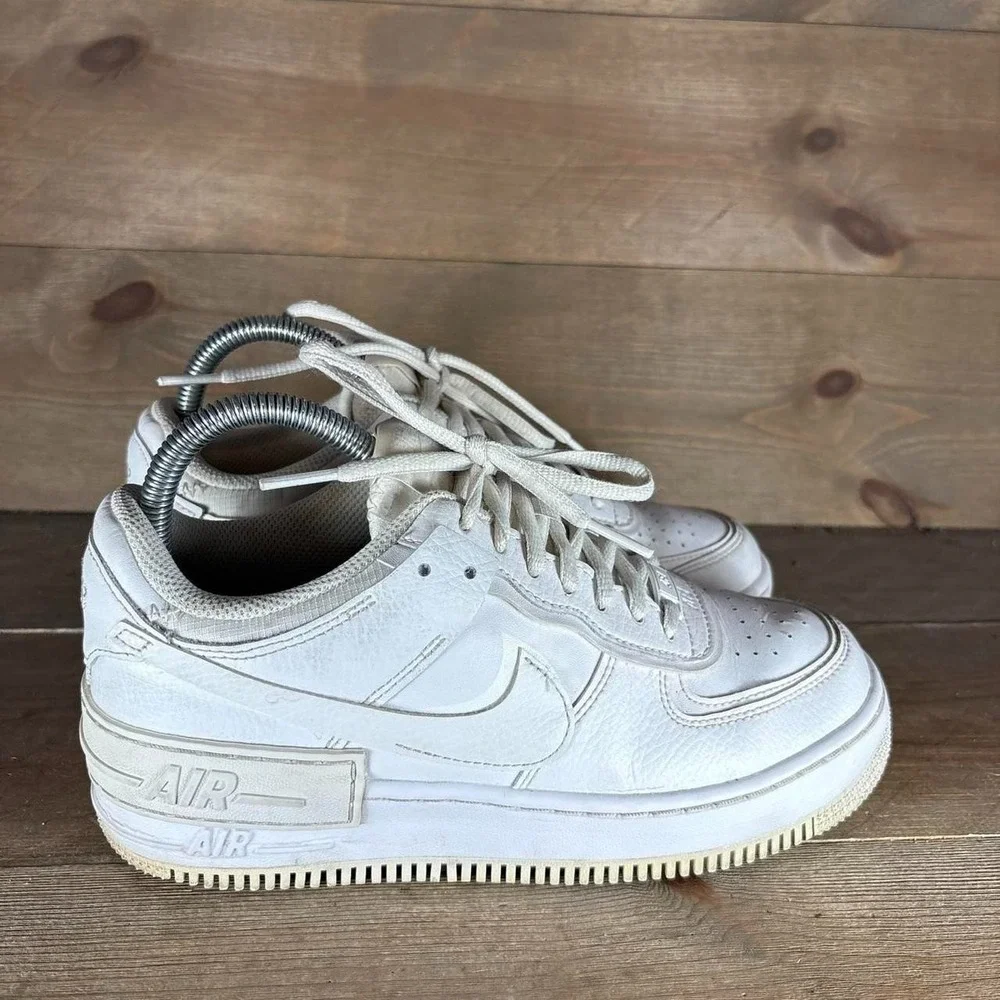 nike air force one shadow womens size 7 shoes white leather comfort sneakers